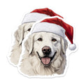 (2 Pack) Great Pyrenees Christmas Magnets - Santa Dog Holiday - Festive Pet Refrigerator - 5 Inches On Longest Side - Thick Durable Magnet - Made in USA - MAG27480