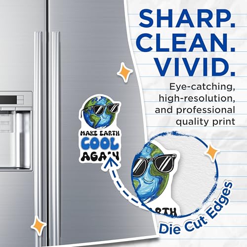 (2 Pack) Make Earth Cool Again Magnets - Earth Day Decor - Cute Planet Design for Refrigerator - 5" On Longest Side - for Cars, Fridges, Toolboxes - Made in USA - MAG7691