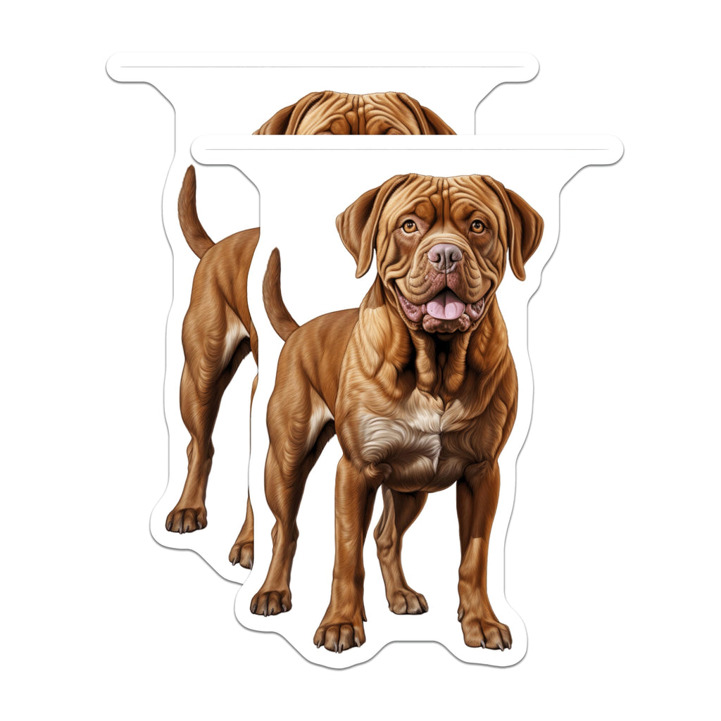 (2 Pack) Dogue de Bordeaux Dog Magnets - French Mastiff Owner Decor - Large Breed Animal Art - 5 Inches On Longest Side - Thick Durable Magnet - Made in USA - MAG30965