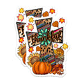 (2 Pack) Thankful Fall Magnets - Western Boho Cross - Autumn Pumpkin Decor - Farmhouse Refrigerator - 5 Inches On Longest Side - Thick Durable Magnet - Made in USA - MAG28604