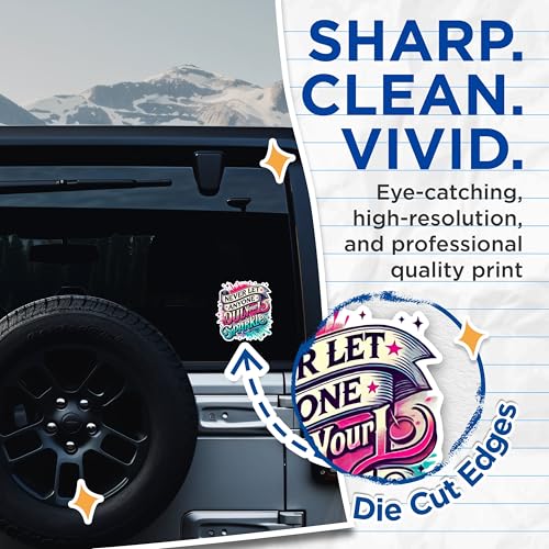 (2 Pack) Motivational Quote Stickers - Inspirational Phrase - Never Let Anyone Dull Your Sparkle - 5" On Longest Side - Sticks to Any Smooth Flat Surface - Made in USA - BMCS3011