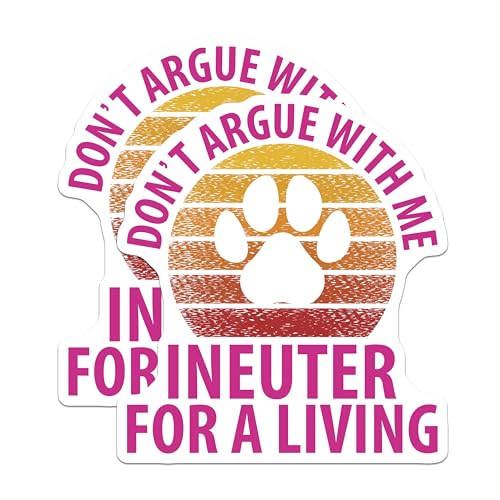(2 Pack) Funny Neuter Stickers - Veterinary Humor Stickers - Pet Lover Stickers - 5" On Longest Side - Sticks to Smooth Flat Surfaces - Made in USA - BMCS4835