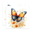 (2 Pack) Watercolor Butterfly Magnets - Spring Summer Decor - Fridge Locker Accents - 5 Inches On Longest Side - Thick Durable Magnet - Made in USA - MAG30544