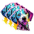 (3 Pack) Dalmatian Dog Decals - Colorful Puppy Stickers - Laptop Decal - 3 Inches On Longest Side - Easy Peel & Apply - Made in USA - 3MCS0719