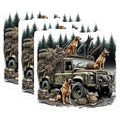 (3 Pack) Hunting Dog Decals - Camo Truck Stickers - Hunter Laptop Accessories - 3 Inches On Longest Side - Easy Peel & Apply - Made in USA - 3MCS7422