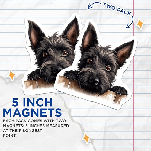 (2 Pack) Adorable Canine Decor Magnet - 5" On Longest Side - Sticks to Smooth Flat Surfaces - Made in USA - MAG10272