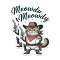 (2 Pack) Meowdy Cowboy Cat Magnets - Funny Western Kitty with Revolver Art - Wild West Feline Refrigerator Decor - 5 Inches On Longest Side - Thick Durable Magnet - Made in USA - MAG21261