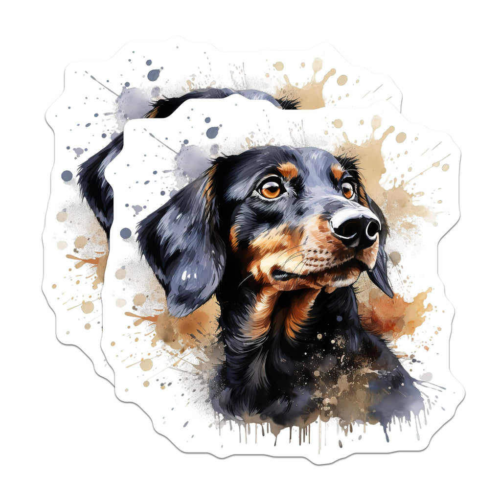 (2 Pack) Dachshund Dog Magnets - Watercolor Dog Art - Pet Lover Decor - 5 Inches On Longest Side - Thick Durable Magnet - Made in USA - MAG26902