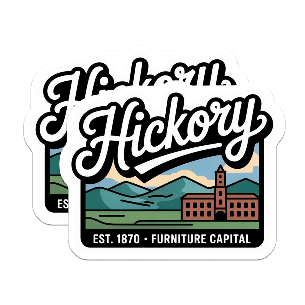 (2 Pack) Hickory Magnets - Furniture Capital Souvenir - North Carolina Decor - 5" On Longest Side - Premium Magnet - for Cars, Refrigerators, Toolboxes, Lockers - Made in USA - MAG17243
