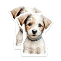 (2 Pack) Adorable Puppy Magnets - Fluffy Dog Fridge Magnets - Cute Animal Lover Decor Accents - 5 Inches On Longest Side - Thick Durable Magnet - Made in USA - MAG24394