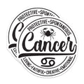 (2 Pack) Cancer Zodiac Sign Stickers - Astrology Sign Stickers - Horoscope Stickers - 5" On Longest Side - Sticks to Smooth Flat Surfaces - Made in USA - BMCS4802