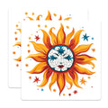(2 Pack) Boho Sun Magnets - Artistic Puzzle Face Celestial Decor - Unique Mystical Fridge Locker Art - 5 Inches On Longest Side - Thick Durable Magnet - Made in USA - MAG29845