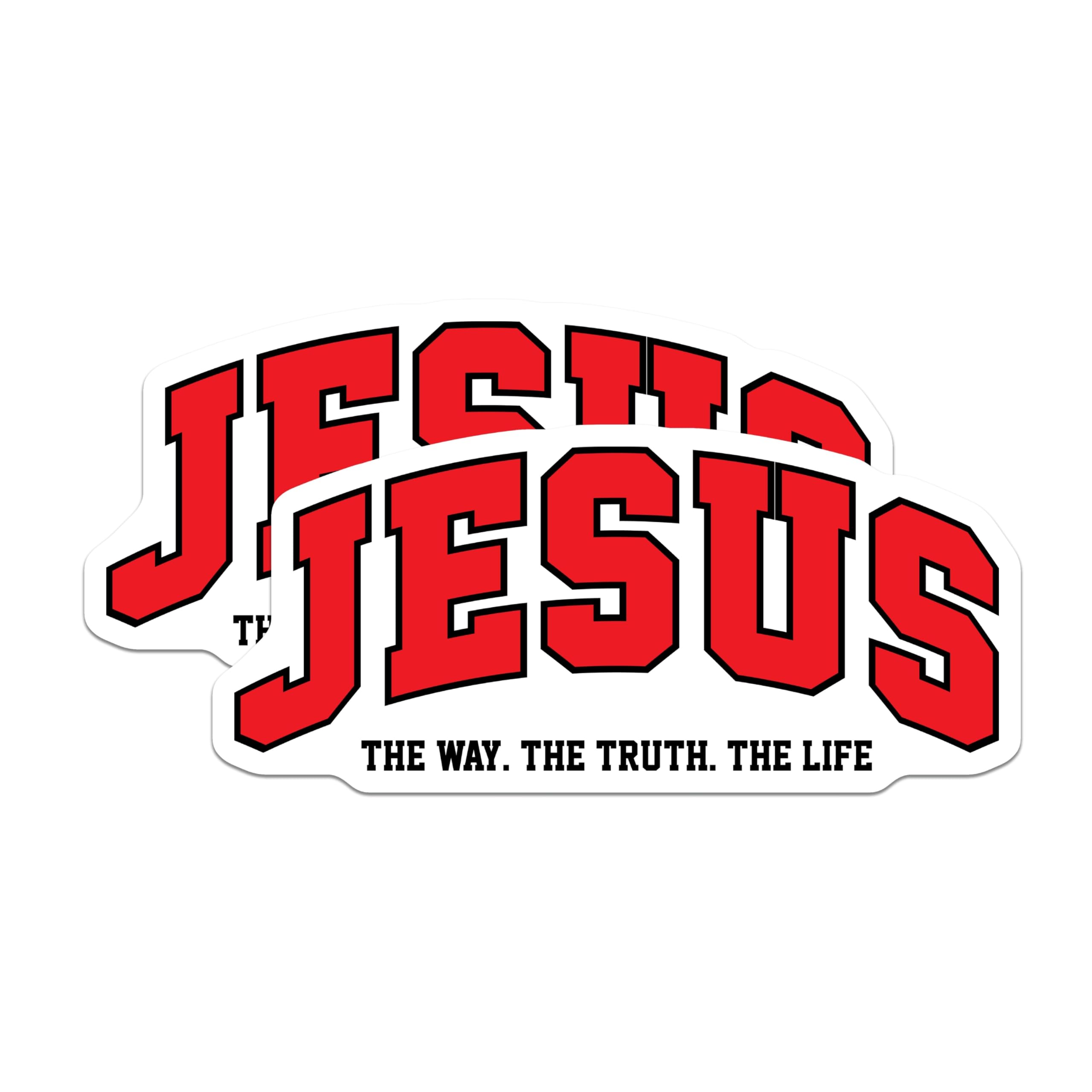 (2 Pack) Jesus Magnets - The Way The Truth The Life - Christian Faith Scripture Verse - Religious Devotion - 5 Inches On Longest Side - Thick Durable Magnet - Made in USA - MAG23339