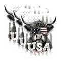 (3 Pack) Patriotic Highland Cow Decals - American Flag - USA Laptop Decal - 3 Inches On Longest Side - Easy Peel & Apply - Made in USA - 3MCS1086