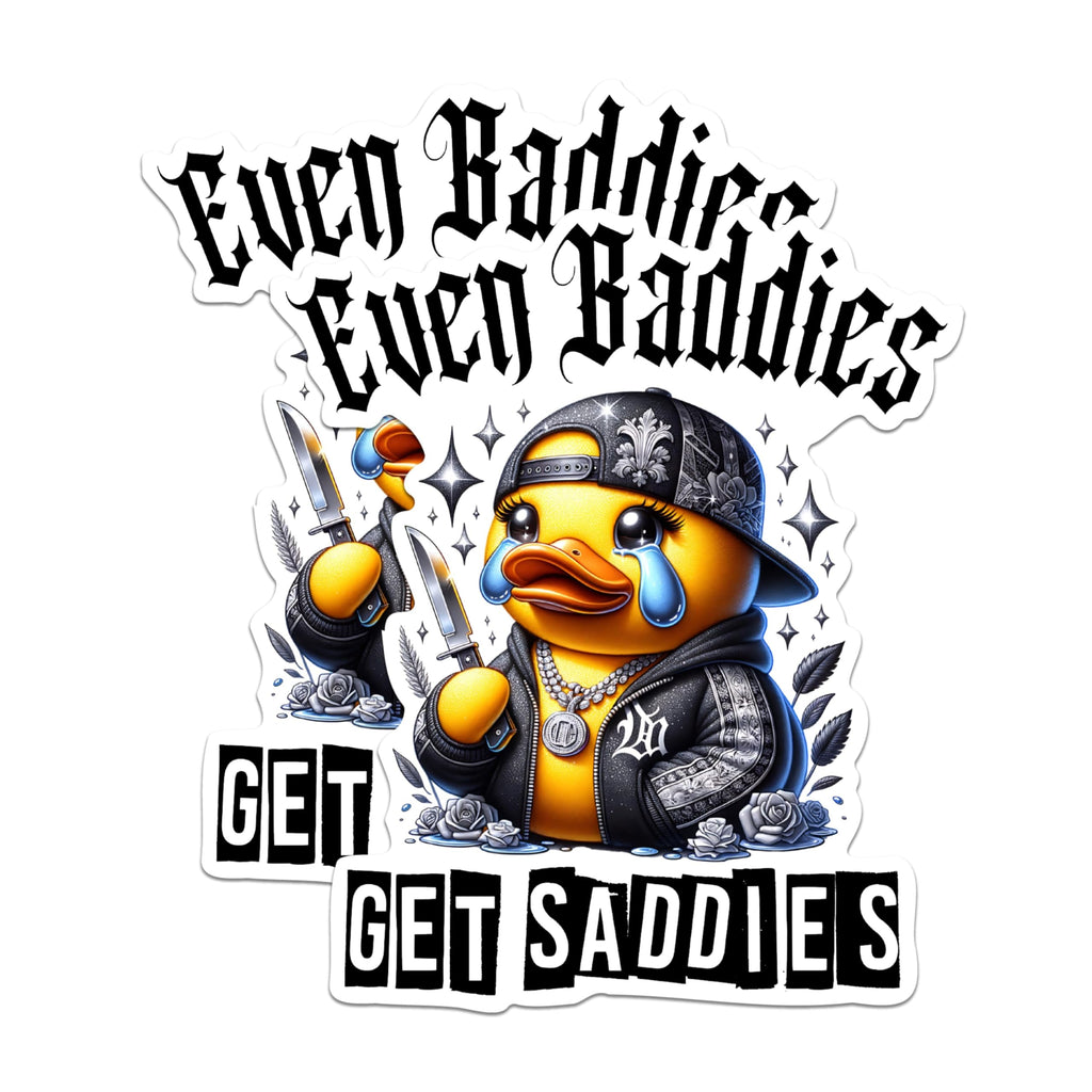 (2 Packs) Even Baddies Get Saddies Magnets - Funny Hilarious Magnets - 5 Inches On Longest Side - Premium Magnet - for Fridges, Toolboxes, Cars - Made in USA - MAG2467