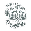 (2 Pack) Never Lost Magnets - Camping Explorer Art - Outdoorsy Wanderlust Fridge Decor - 5" On Longest Side - Premium Magnet - for Cars, Refrigerators, Toolboxes, Lockers - Made in USA - MAG17268
