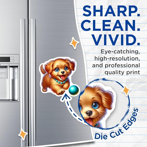 (2 Pack) Cute Dog Decor Magnet - 5" On Longest Side - Sticks to Smooth Flat Surfaces - Made in USA - MAG9440