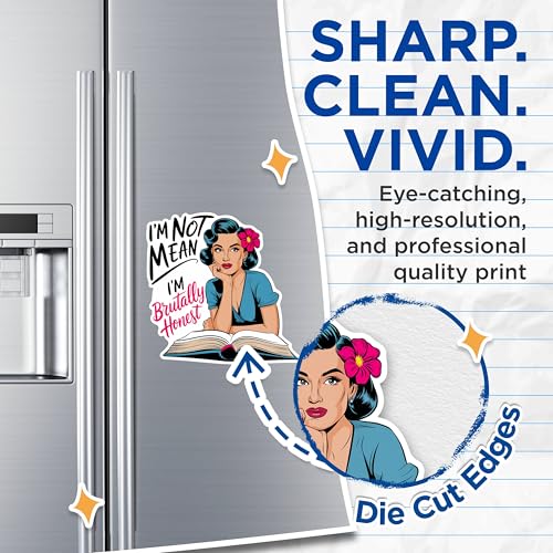 (2 Pack) I'm Not Mean Magnets - Brutally Honest Magnets - Retro Humor Magnets for Home and Office- 5" On Longest Side - for Fridges, Toolboxes, Cars - Made in USA - MAG2979