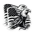 (2 Pack) Bald Eagle Flag Magnets - American Flag Patriotic - Bird Fridge Decor - 5" On Longest Side - Premium Magnet - for Cars, Refrigerators, Toolboxes, Lockers - Made in USA - MAG16666