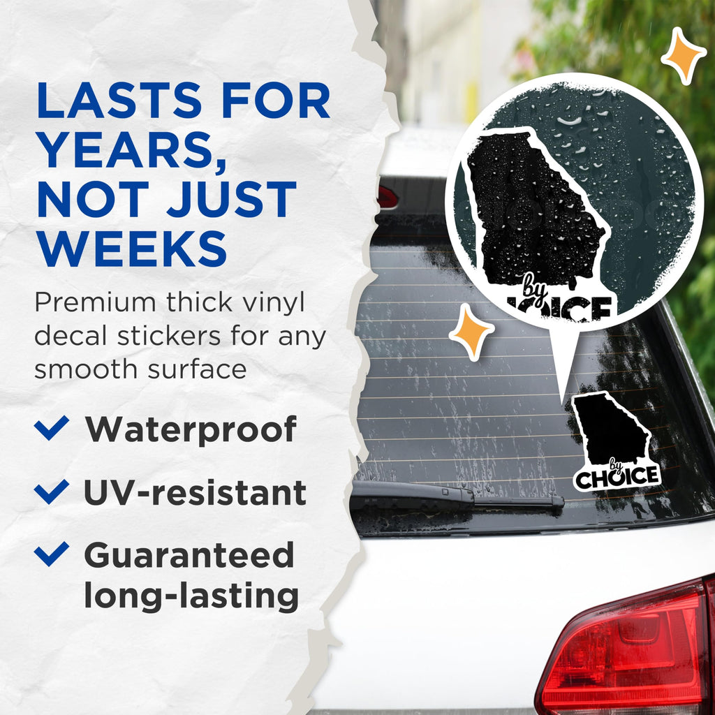 (2 Pack) Georgia State Stickers - by Choice Design - Laptop and Water Bottle - 5" On Longest Side - Sticks to Smooth Flat Surfaces - Made in USA - BMCS17738