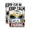 (2 Pack) Keep Calm and Go to Fishing Magnets - Fishing Scenery Magnets - Outdoor Adventure Magnets- 5" On Longest Side - for Fridges, Toolboxes, Cars - Made in USA - MAG2618