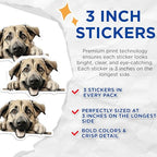 (3 Pack) Dog Breed Decals - Happy Dog - Laptop Decals - 3 Inches On Longest Side - Easy Peel & Apply - Made in USA - 3MCS8597