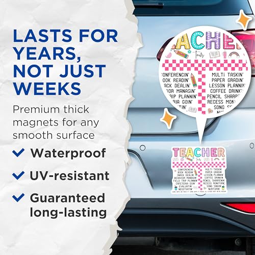(2 Pack) Teacher Magnets Magnets - Funny Teacher - Classroom Decor - 5" On Longest Side - Made in USA - Sticks to Refrigerators & Metal Surfaces - MAG9126