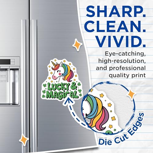 (2 Pack) Unicorn Lucky and Magical Magnets - Cute Unicorn - Rainbow Unicorn Art - Unicorn Theme ations - 5" On Longest Side - for Cars, Fridges, Toolboxes - Made in USA - MAG3919