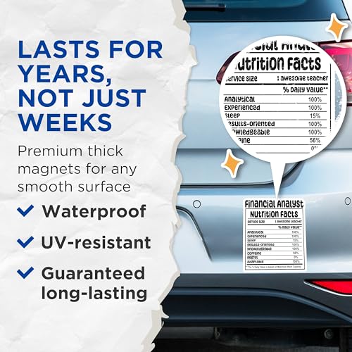 (2 Pack) Ficial Analyst Nutrition Facts Magnets Magnets - Office Decor - Funny Work Quotes - 5" On Longest Side - Made in USA - Sticks to Refrigerators & Metal Surfaces - MAG8801