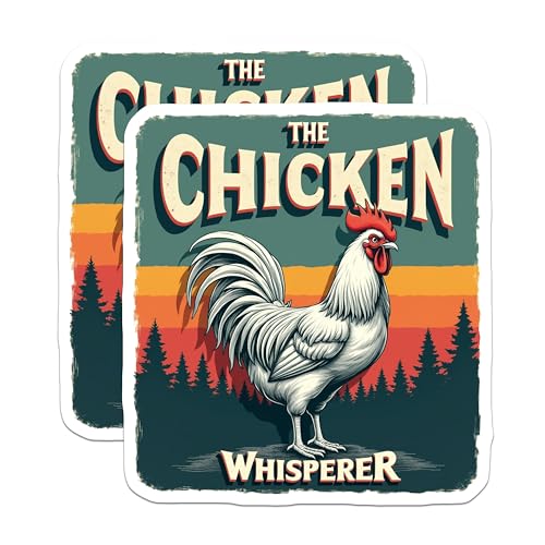 (2 Pack) The Chicken Whisperer Magnets - Funny Chicken Saying Magnets - Farmhouse Decor Magnets - 5" On Longest Side - for Cars, Refrigerators, Toolboxes, Lockers - Made in USA BMCS3078