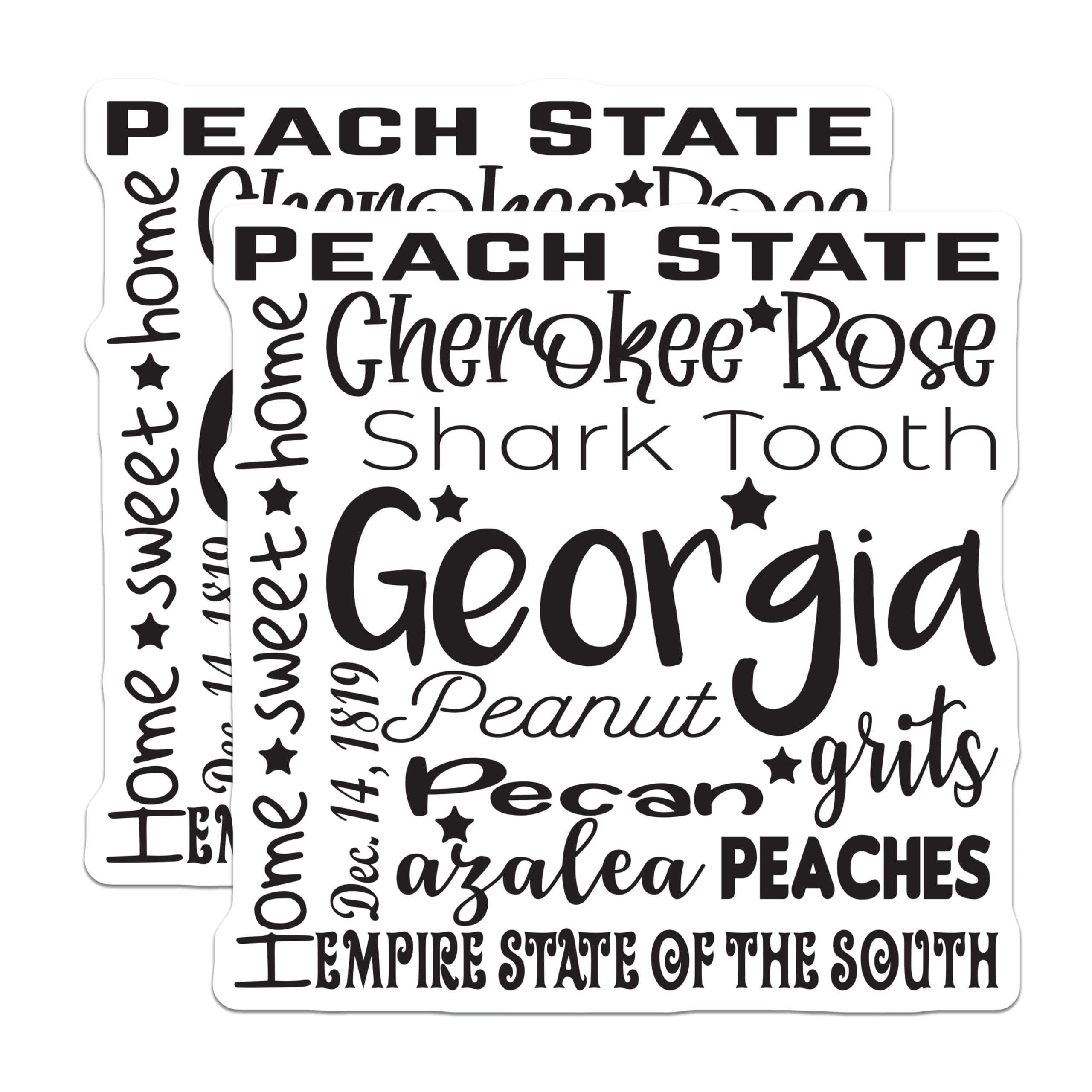 (2 Pack) Georgia State Magnets - Souvenir Refrigerator Magnets - Travel Theme Accessories - 5" On Longest Side - Premium Magnet - for Cars, Refrigerators, Toolboxes, Lockers - Made in USA - MAG18267