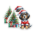 (2 Pack) Christmas Puppy Magnets - Santa Dog Holiday Refrigerator Decor - Cute Pet Lover Kitchen Accessory - 5 Inches On Longest Side - Thick Durable Magnet - Made in USA - MAG28720