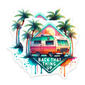 (2 Pack) Back That Thing Up Stickers - Retro Camper Van - Travel Adventure Decal - RV Life Fun Stickers - 5" On Longest Side - Sticks to Smooth Flat Surfaces - Made in USA - BMCS6885
