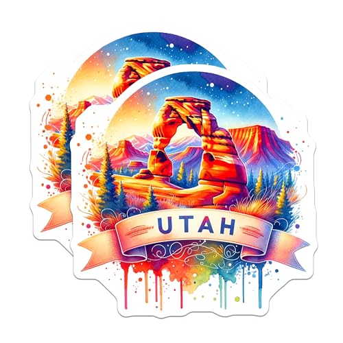 (2 Pack) Utah Scenic Magnets - Travel Souvenir - Nature Lover Decor - Vibrant Landscape Magnets - 5" On Longest Side - for Cars, Fridges, Toolboxes - Made in USA - MAG6931