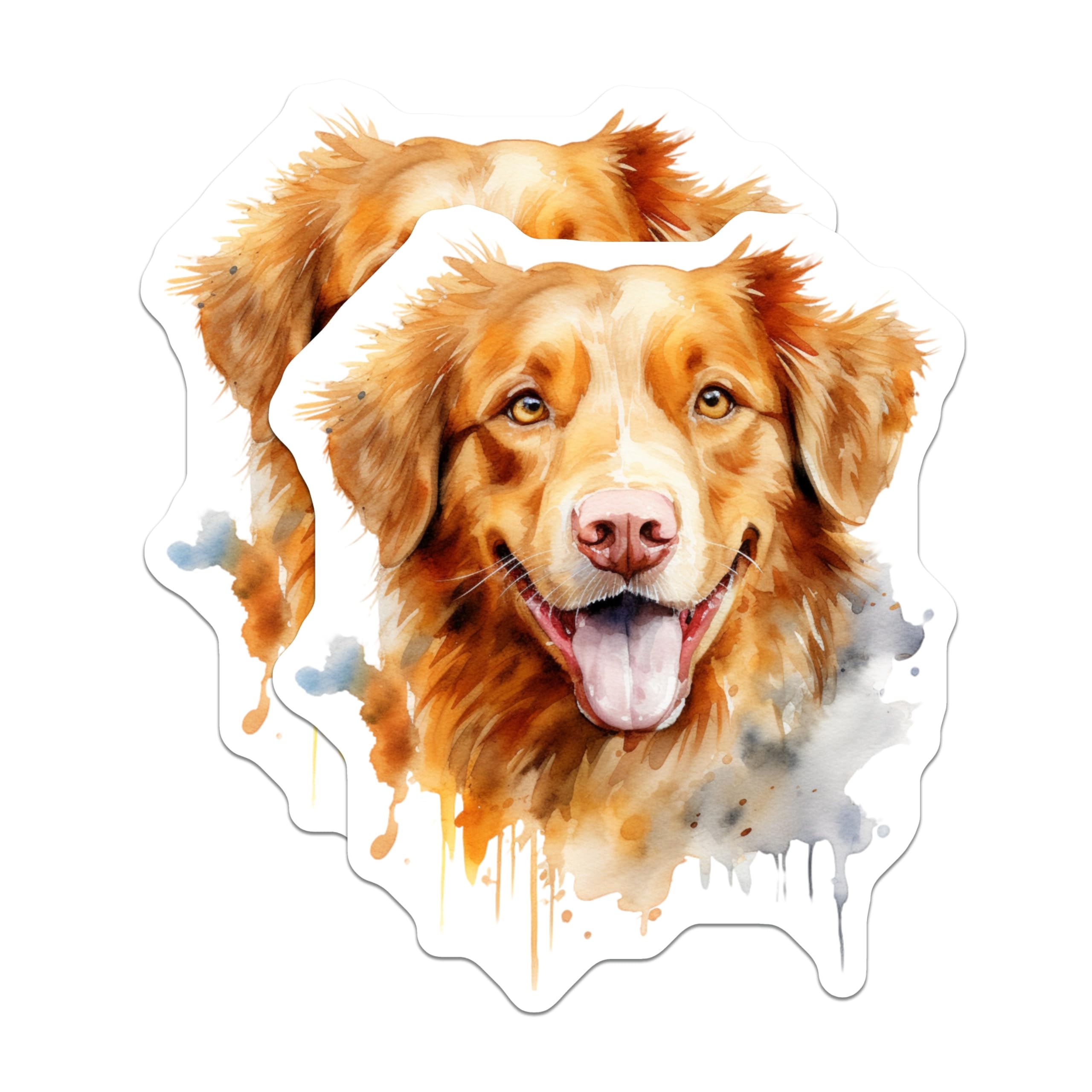 (2 Pack) Nova Scotia Duck Toller Magnets - Watercolor Dog Art - Pet Lover Decor - 5 Inches On Longest Side - Thick Durable Magnet - Made in USA - MAG29884