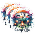 (3 Pack) Camp Life Decals - RV Decal - Camper Decal- 3 Inches On Longest Side - Easy Peel & Apply - Made in USA - 3MCS5802