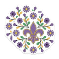 (2 Pack) Purple Fleur-de-Lis Stickers - Floral Design Stickers - Decorative Flower Stickers - 5" On Longest Side - Sticks to Smooth Flat Surfaces - Made in USA - BMCS3906