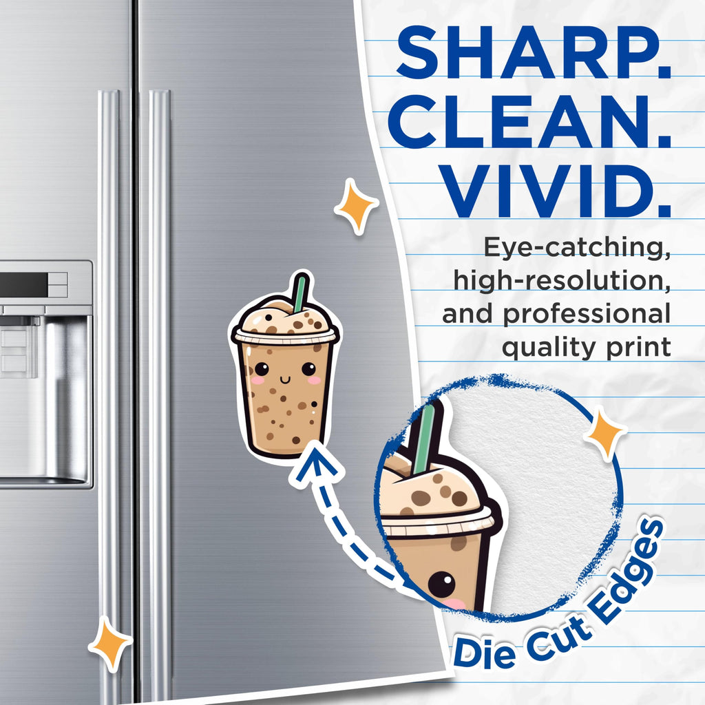 (2 Pack) Kawaii Mocha Magnets - Cartoon Coffee - Fun Coffee Magnets - for Cars, Refrigerators, Toolboxes - Made in USA - MAG2180