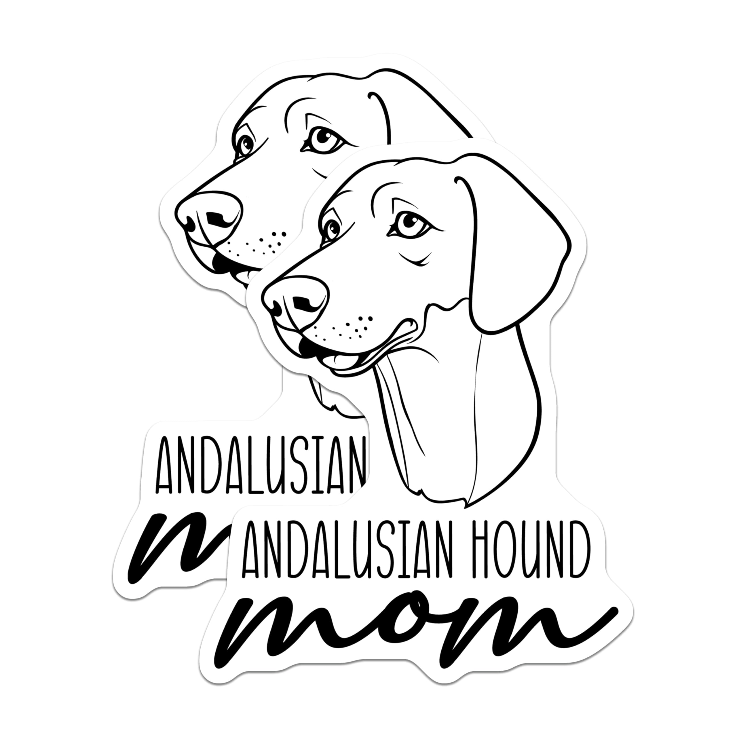 (2 Pack) Andalusian Hound Mom Magnets - Dog Breed Decor - Canine Lover Accents - 5 Inches On Longest Side - Thick Durable Magnet - Made in USA - MAG27044