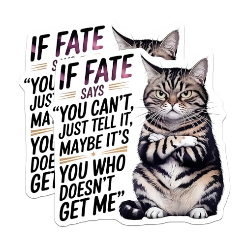 (2 Pack) Inspiring Cat Quote Magnets Magnets - Animal Motivation - Feline Wisdom for Home or Office - 5" On Longest Side - Made in USA - Sticks to Refrigerators & Metal Surfaces - MAG8758