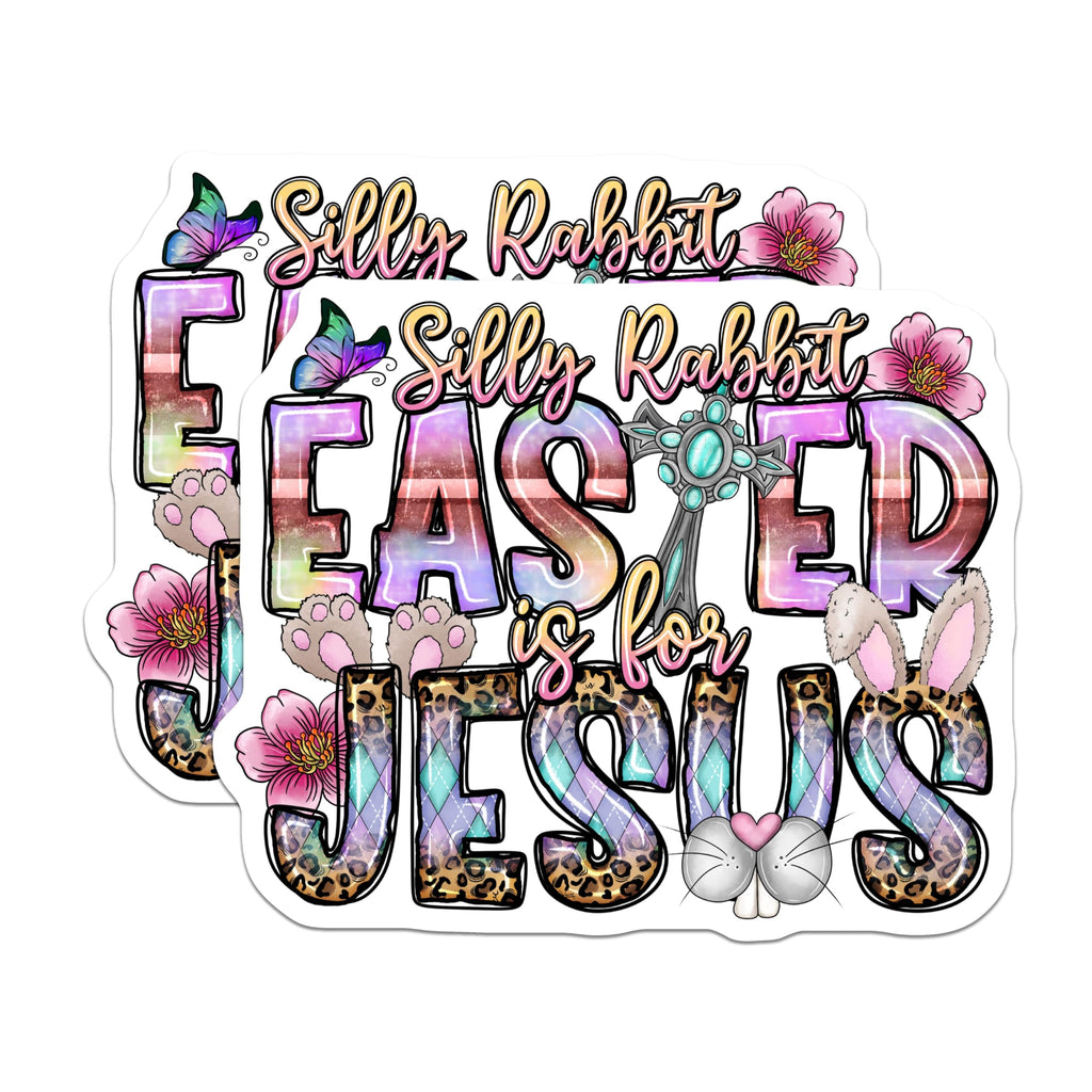 (2 Pack) Silly Rabbit Easter is for Jesus Magnets - Christian Easter Decor - Faith Based Spring Magnet - 5 Inches On Longest Side - Thick Durable Magnet - Made in USA - MAG25349
