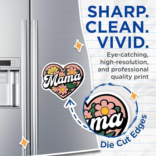 (2 Pack) Mama Heart Flower Magnets - Floral Mama Magnets - Mother's Day Magnet - 5" On Longest Side - for Cars, Fridges, Toolboxes - Made in USA - MAG3907
