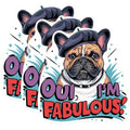 (3 Pack) French Bulldog Decals - Fabulous Dog - Oui French Bulldog - 3 Inches On Longest Side - Easy Peel & Apply - Made in USA - 3MCS1028