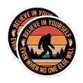 (2 Pack) Bigfoot Magnets - Sasquatch Believe Quote - Retro Cryptid Outdoorsy Decor - 5 Inches On Longest Side - Thick Durable Magnet - Made in USA - MAG25141