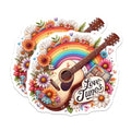 (2 Pack) Love Tunes Stickers - Boho Music Decor - 5" On Longest Side - Sticks to Smooth Flat Surfaces - Made in USA - BMCS8841 - BMCS8841