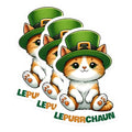 (3 Pack) Lepurrchaun Decals - Cat St Patricks Day - Funny Animal Decals - 3 Inches On Longest Side - Easy Peel & Apply - Made in USA - 3MCS6876