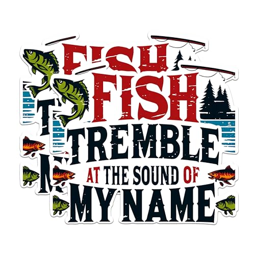 (2 Pack) Fish Tremble Magnets - Funny Fishing Quote Magnets - Outdoor Adventure Decor Magnets - Fisherman Gift Magnets- 5" On Longest Side - for Fridges, Toolboxes, Cars - Made in USA - MAG2632