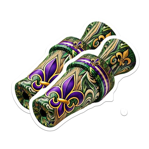 (2 Pack) Fleur de Lis Stickers - New Orleans Sticker Design - Decorative Vinyl Stickers for Laptop and Water Bottle - 5" On Longest Side - Sticks to Smooth Flat Surfaces - Made in USA - BMCS5159