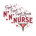 (3 Pack) Cupid's Favorite Nurse Decals - Valentine's Day Nurse - Laptop Decals - 3 Inches On Longest Side - Easy Peel & Apply - Made in USA - 3MCS1888