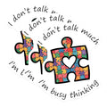 (3 Pack) Autism Awareness Decals - Busy Thinking Quote - Puzzle Piece Heart - Laptop Decals - 3 Inches On Longest Side - Easy Peel & Apply - Made in USA - 3MCS7189